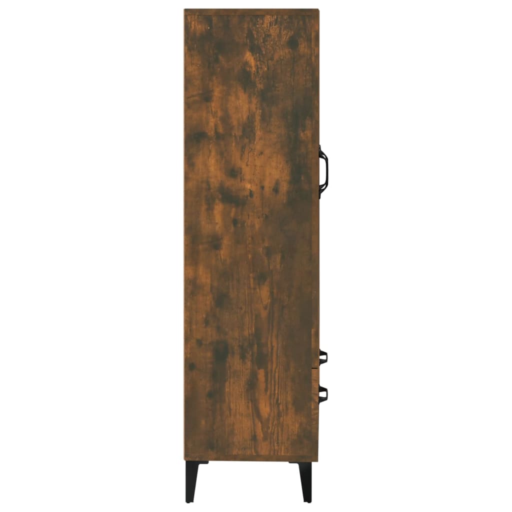 Buffet haut Chêne fumé 70x31x115 cm Bois d'ingénierie