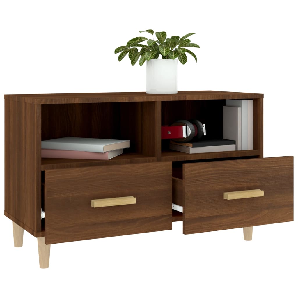 Meuble TV Chêne marron 80x36x50 cm Bois d'ingénierie