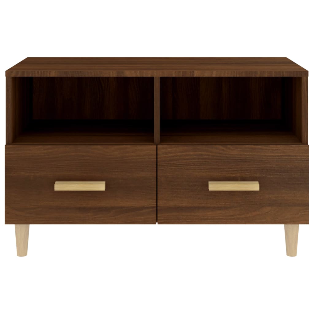 Meuble TV Chêne marron 80x36x50 cm Bois d'ingénierie