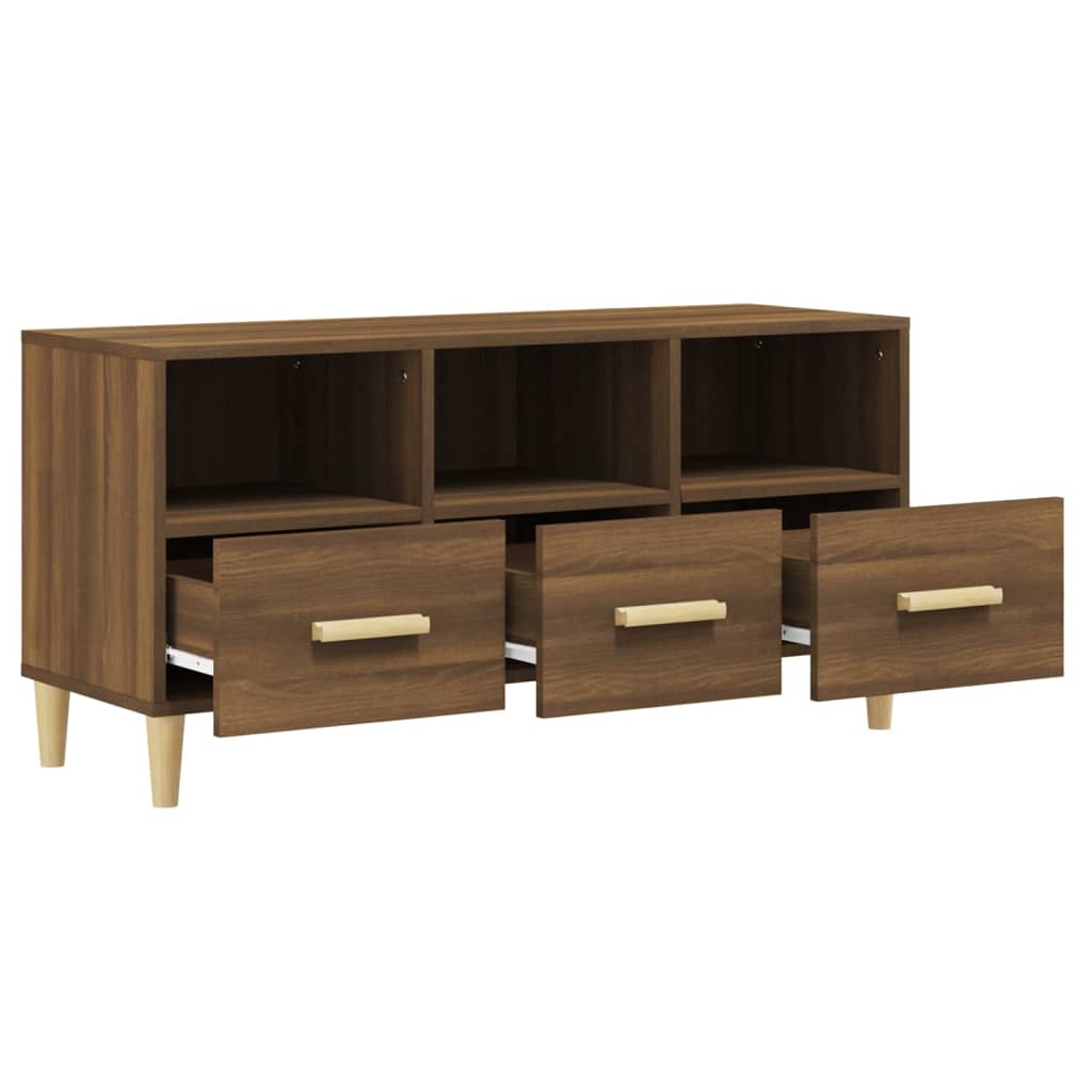 Meuble TV Chêne marron 102x36x50 cm Bois d'ingénierie