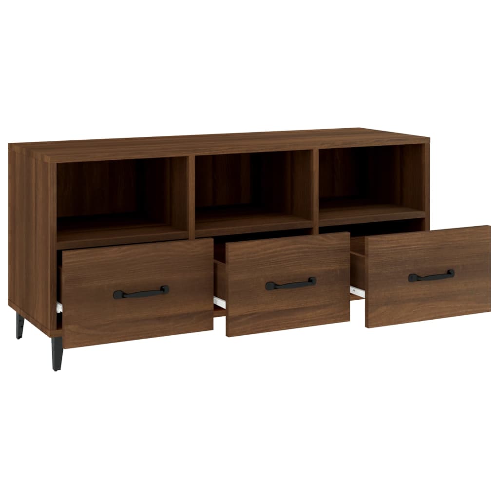 Meuble TV Chêne marron 102x35x50 cm Bois d'ingénierie