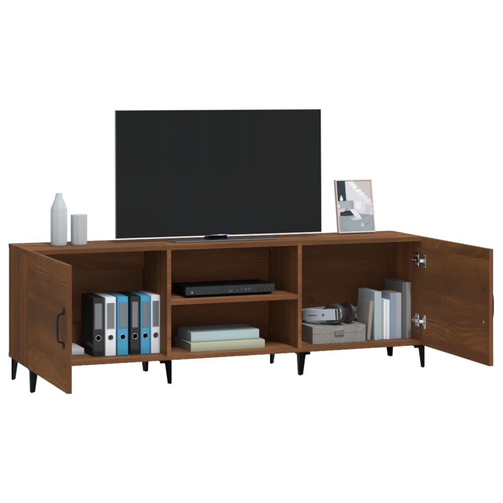 TV cabinet brown oak 150x30x50 cm engineered wood