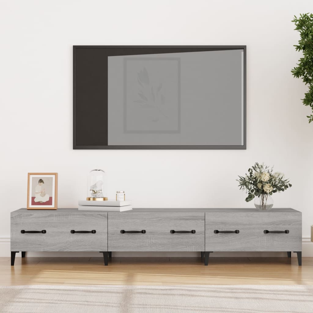 Sonoma TV cabinet gray 150x34.5x30 cm Engineered wood