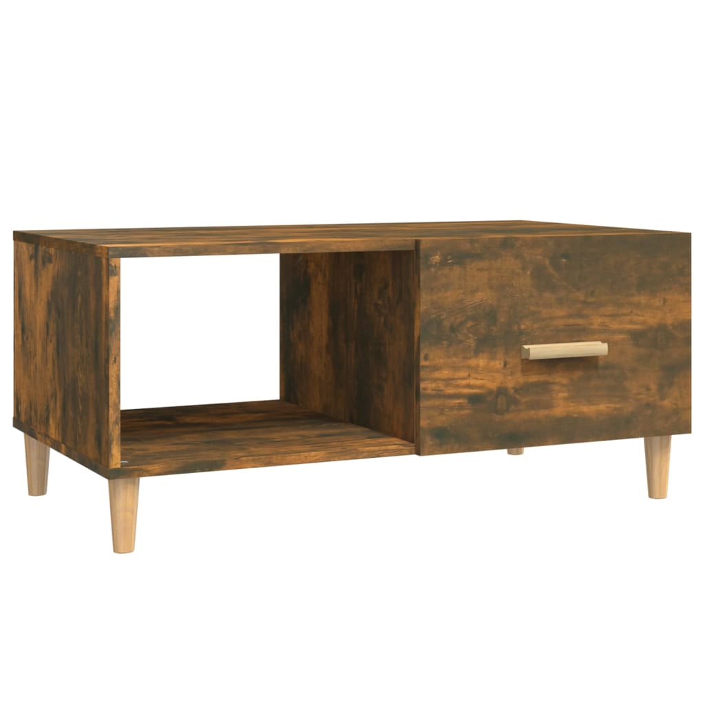 Table basse chêne fumé 89,5x50x40 cm bois d'ingénierie