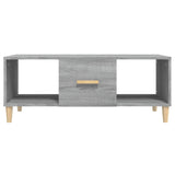 Sonoma grauer Couchtisch 102x50x40 cm, Holzwerkstoff