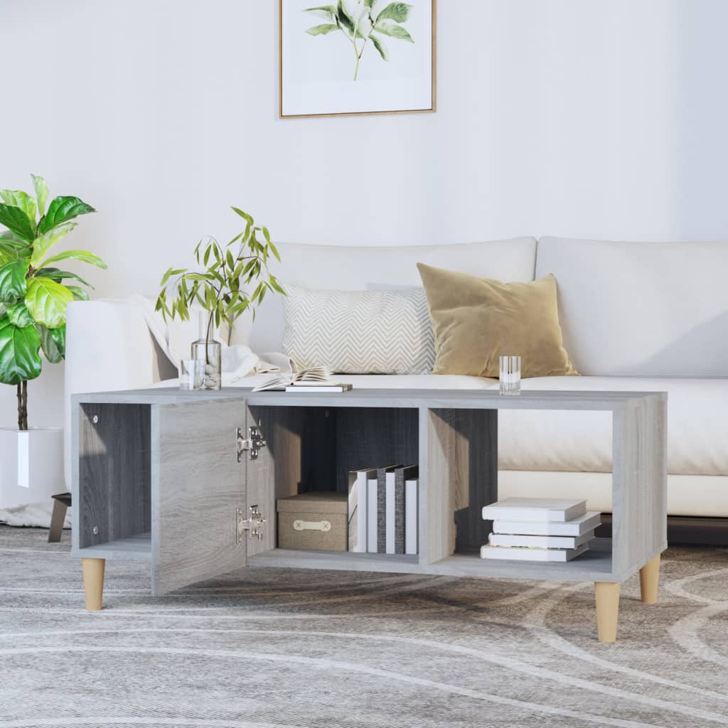 Sonoma coffee table gray 102x50x40 cm engineered wood