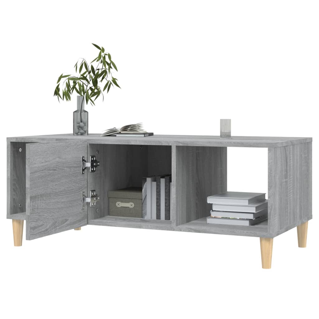 Sonoma grauer Couchtisch 102x50x40 cm, Holzwerkstoff