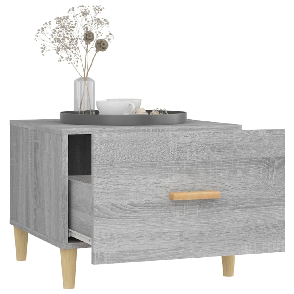 Sonoma grauer Couchtisch 50x50x40 cm Holzwerkstoff