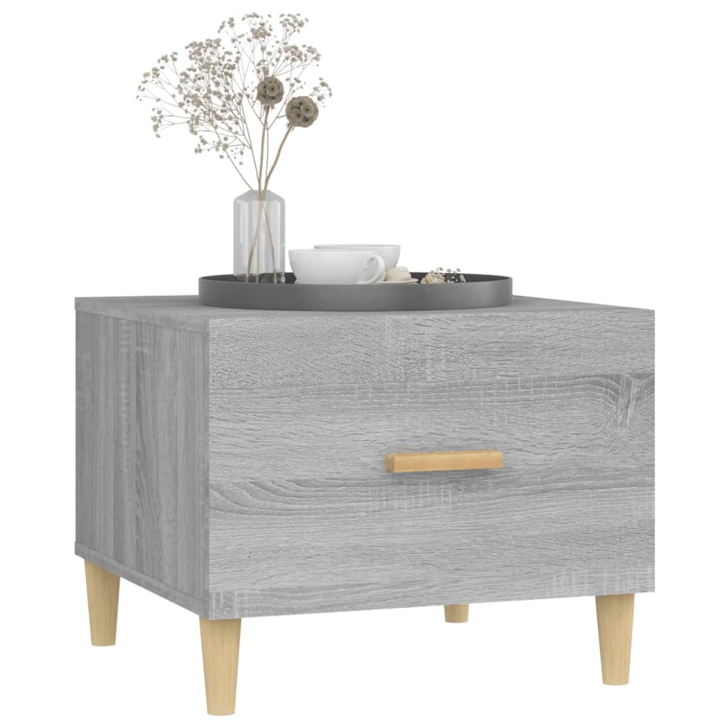 Sonoma grauer Couchtisch 50x50x40 cm Holzwerkstoff