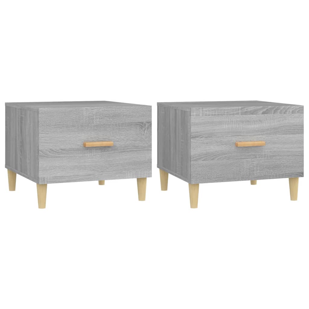 Coffee tables 2 pcs sonoma gray 50x50x40 cm engineered wood