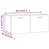 Armoire murale Chêne fumé 80x35x36,5 cm Bois d'ingénierie