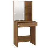 Dressing table with LED Brown oak 60x40x140 cm