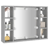 Armoire à miroir avec LED Sonoma gris 76x15x55 cm