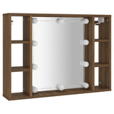 Armoire à miroir avec LED Chêne marron 76x15x55 cm