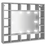 Armoire à miroir avec LED Sonoma gris 91x15x76,5 cm