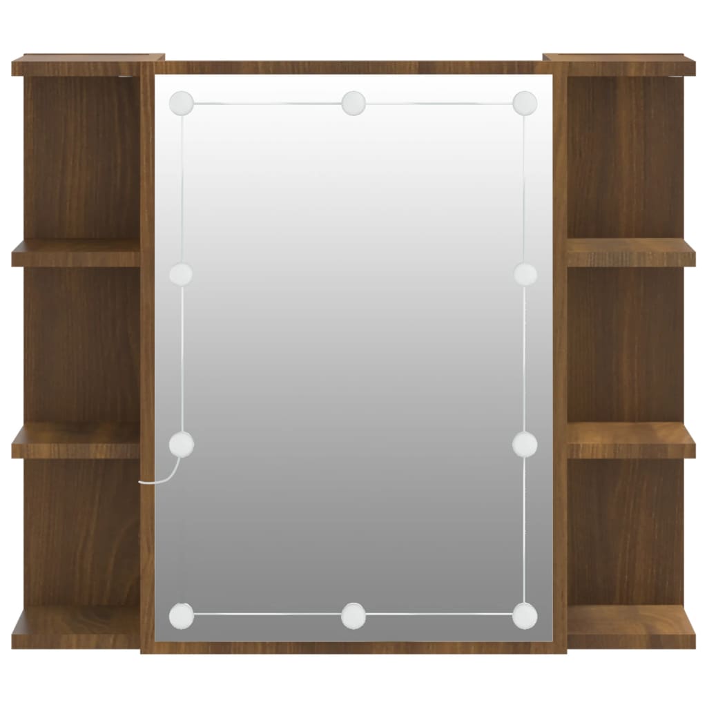 Armoire à miroir avec LED Chêne marron 70x16,5x60 cm