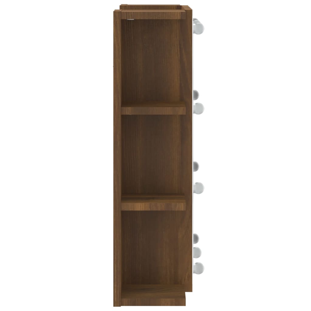 Armoire à miroir avec LED Chêne marron 70x16,5x60 cm