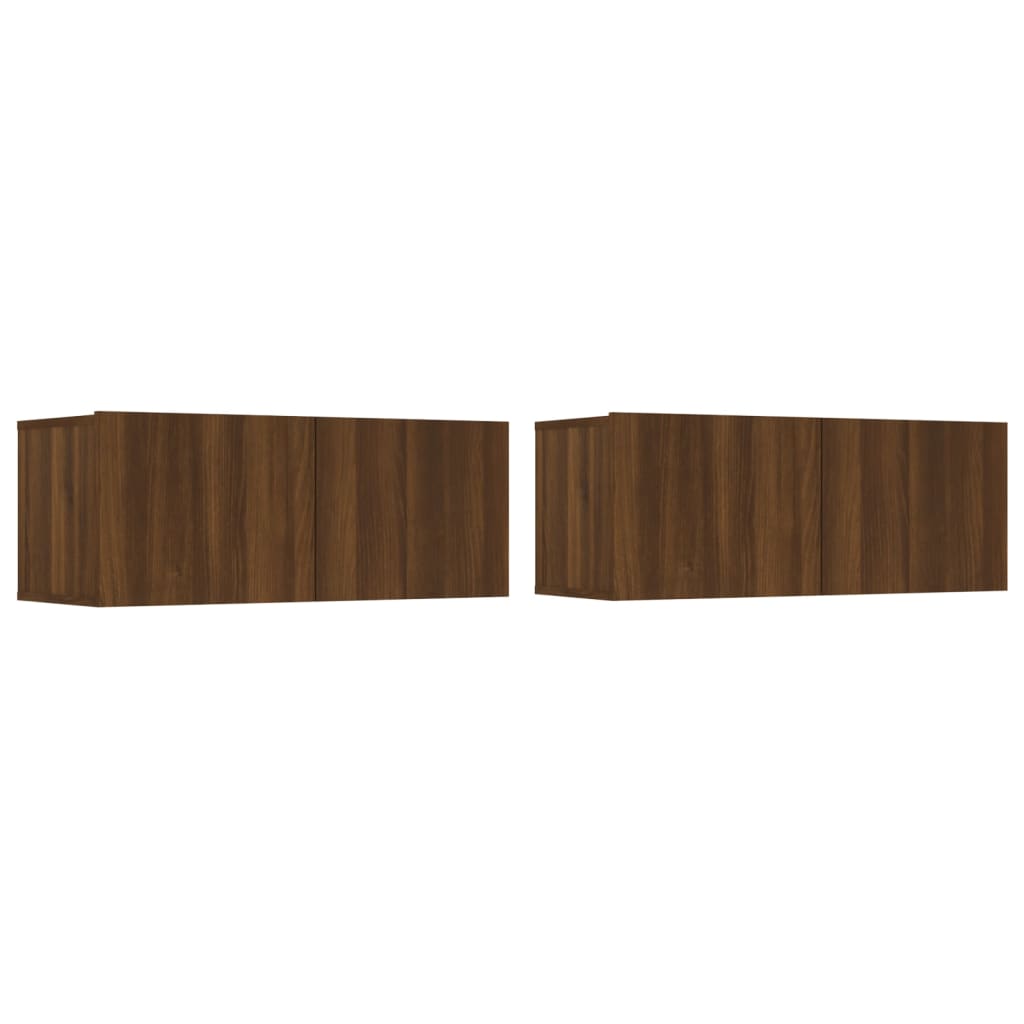 Meubles TV 2 pcs chêne marron 80x30x30 cm bois ingénierie