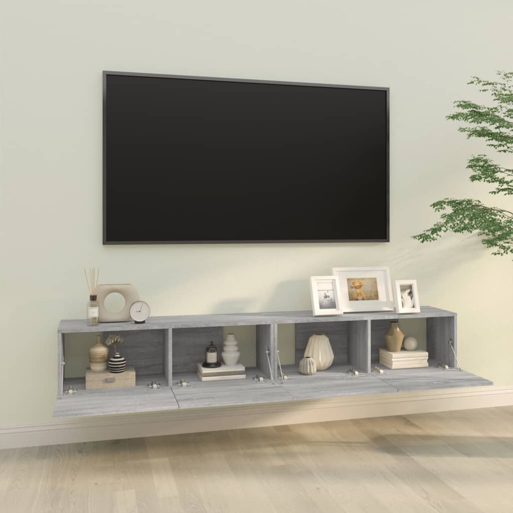 Meubles TV muraux 2pcs sonoma gris 100x30x30 cm bois ingénierie