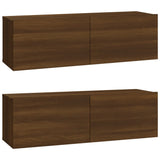 Meubles TV muraux 2pcs chêne marron 100x30x30cm bois ingénierie