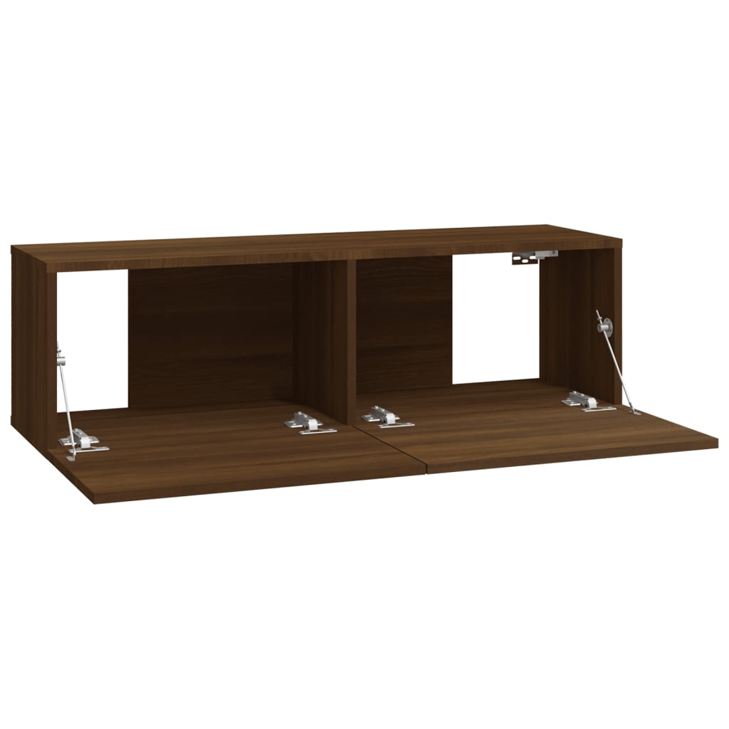 Meubles TV muraux 2pcs chêne marron 100x30x30cm bois ingénierie