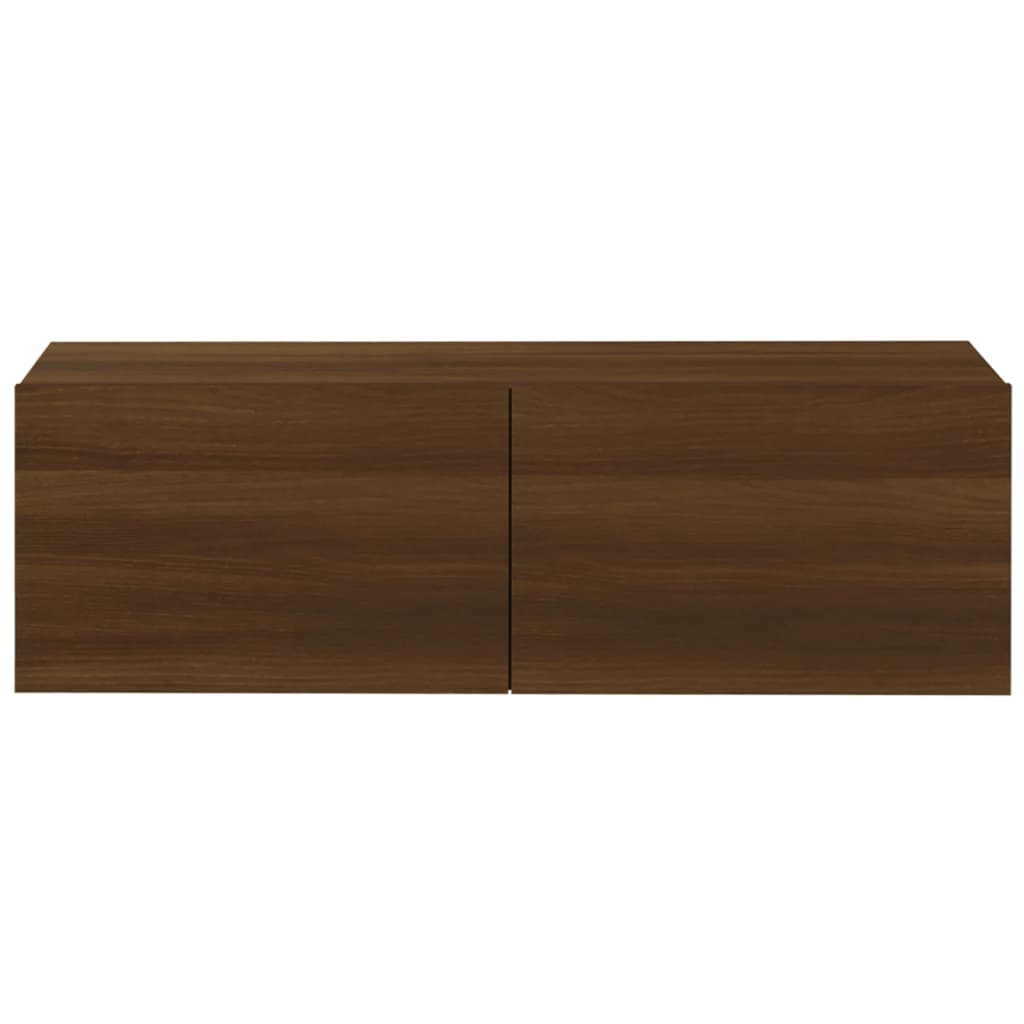 Meubles TV muraux 2pcs chêne marron 100x30x30cm bois ingénierie