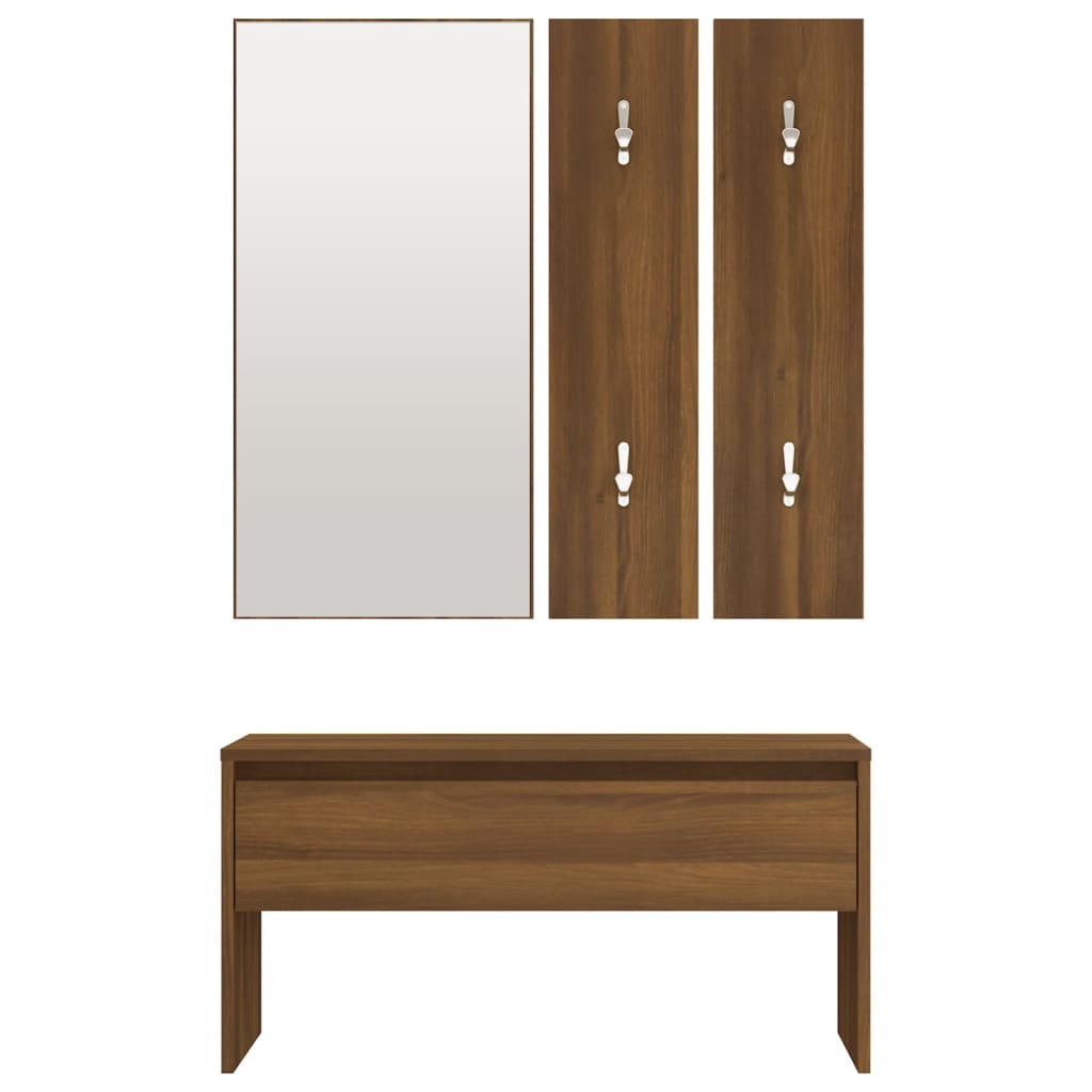 Ensemble de meubles de couloir Chêne marron Bois d'ingénierie