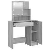 Dressing table with LED Sonoma gray 86.5x35x136 cm