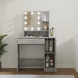 Dressing table with LED Sonoma gray 86.5x35x136 cm