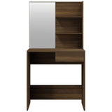 Dressing table with mirror Brown oak 74.5x40x141 cm