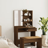 Dressing table with mirror Brown oak 74.5x40x141 cm