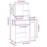 Schminktisch mit Spiegel Sonoma grau 86,5x35x136 cm