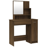 Dressing table with mirror Brown oak 86.5x35x136 cm