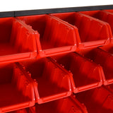 Ensemble d'étagères d'atelier 30 pcs Rouge et noir 77x39 cm PP