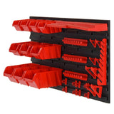 Ensemble d'étagères d'atelier 35 pcs Rouge et noir 77x39 cm PP