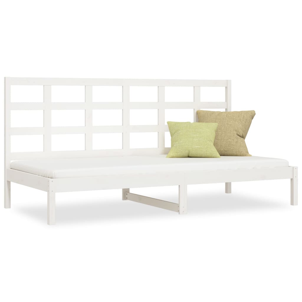 Lit de jour sans matelas blanc 90x200 cm bois de pin massif