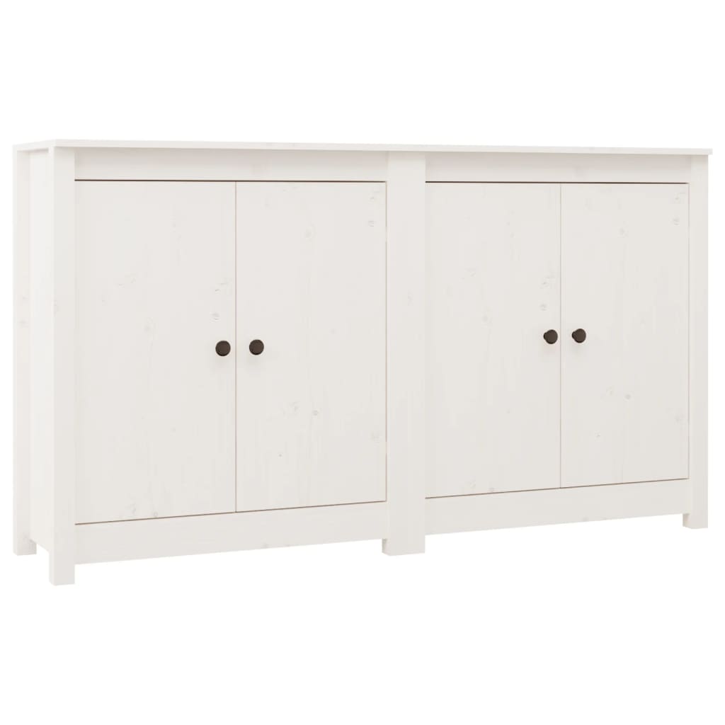 Buffets 2 pcs blanc 70x35x80 cm bois massif de pin