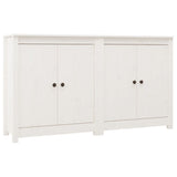 Buffets 2 pcs blanc 70x35x80 cm bois massif de pin