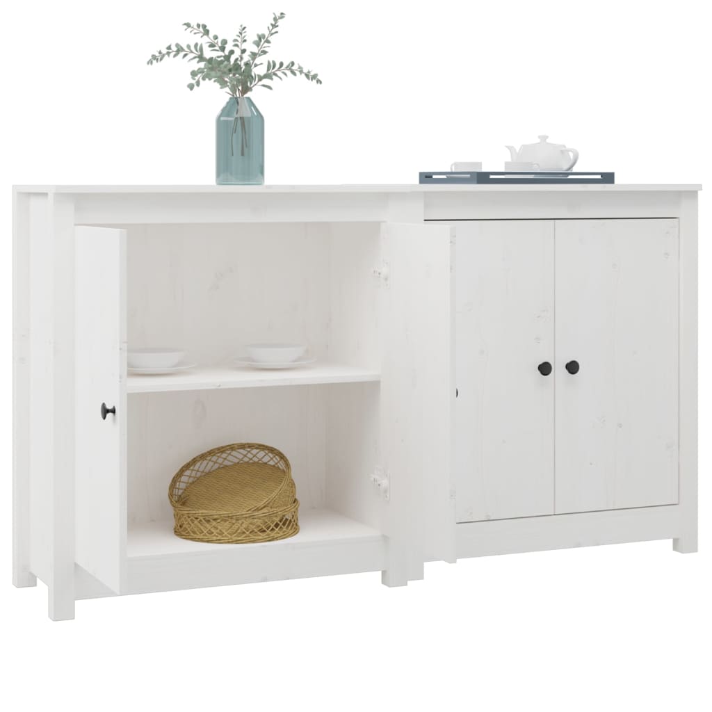 Buffets 2 pcs blanc 70x35x80 cm bois massif de pin