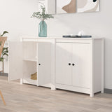 Buffets 2 pcs blanc 70x35x80 cm bois massif de pin