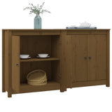 Buffets 2 pcs Marron miel 70x35x80 cm Bois massif de pin