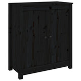 Buffets 2 pcs noir 70x35x80 cm bois massif de pin