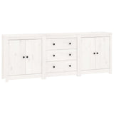 Buffet Blanc 210x35x80 cm Bois massif de pin