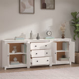 Buffet Blanc 210x35x80 cm Bois massif de pin