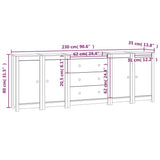 Buffet 230x35x80 cm Bois massif de pin