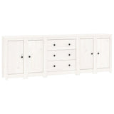 Buffet Blanc 230x35x80 cm Bois massif de pin