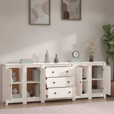 Buffet Blanc 230x35x80 cm Bois massif de pin