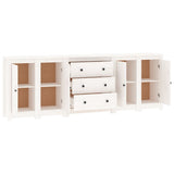 Buffet Blanc 230x35x80 cm Bois massif de pin