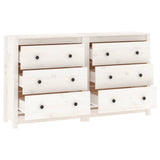 Buffet Blanc 140x35x80 cm Bois massif de pin