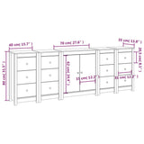 Buffet 230x35x80 cm Bois massif de pin